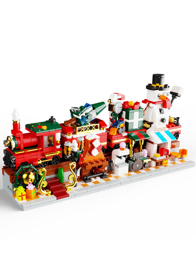 Christmas Tree Winter Elk Snowman Santa Claus Music Box Air Balloon Rotating Wreath LED Shining Gift Building Blocks Bricks - Bellarte Enchanté Christmas Tree Winter Elk Snowman Santa Claus Music Box Air Balloon Rotating Wreath LED Shining Gift Building Blocks Bricks